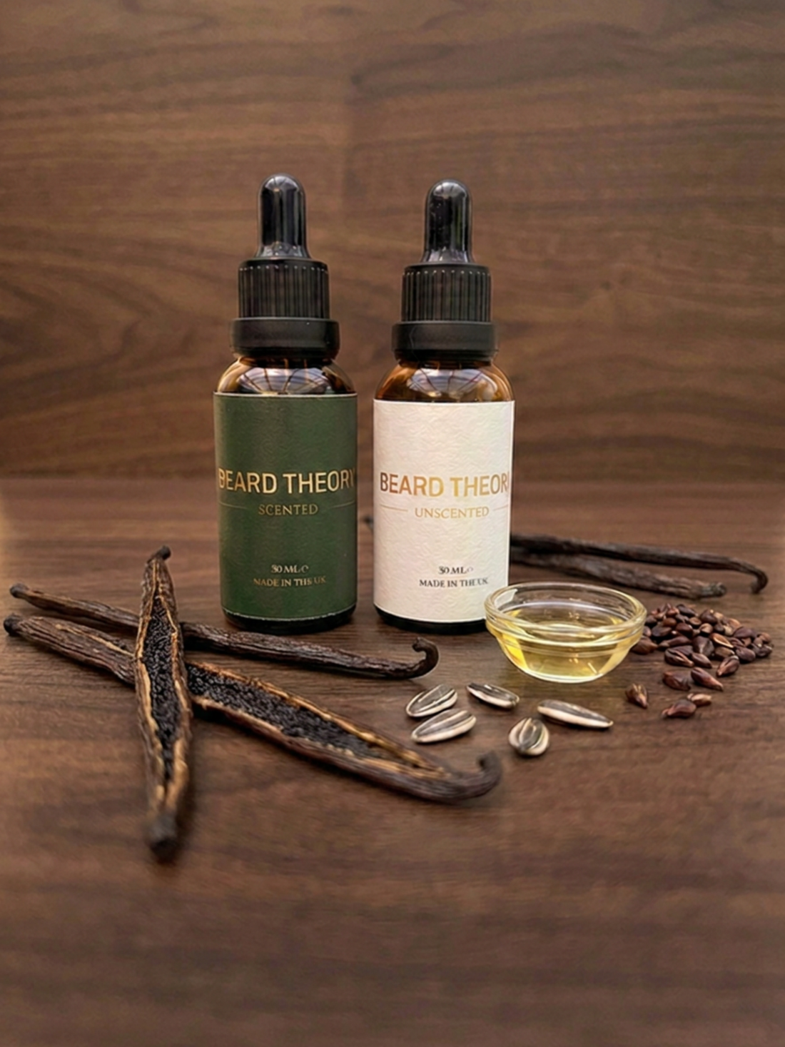 A refined beard oil for a clean, non greasy finish.